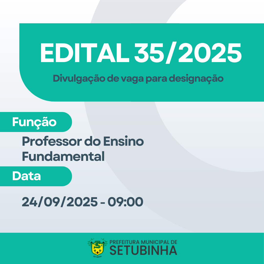 Edital 35 – Divulgação de vaga para contratação