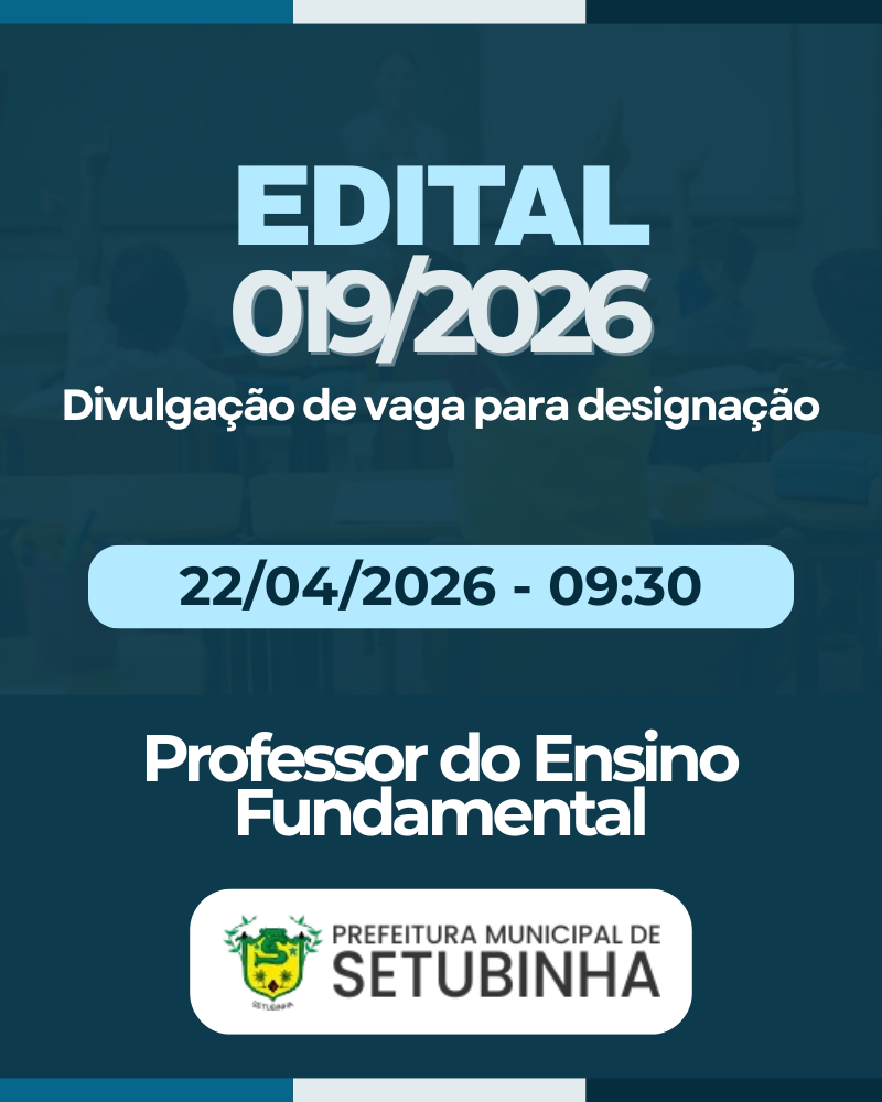 Edital 19/2026 – Divulgação de vaga para contratação