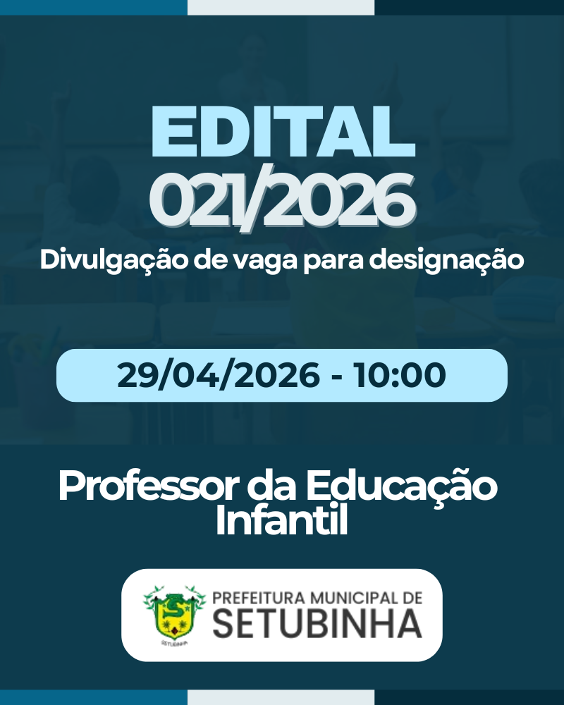 Edital 21/2026 – Divulgação de vaga para contratação