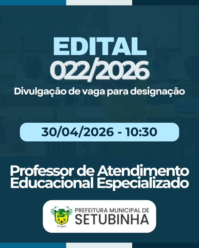 Edital 22/2026 – Divulgação de vaga para contratação