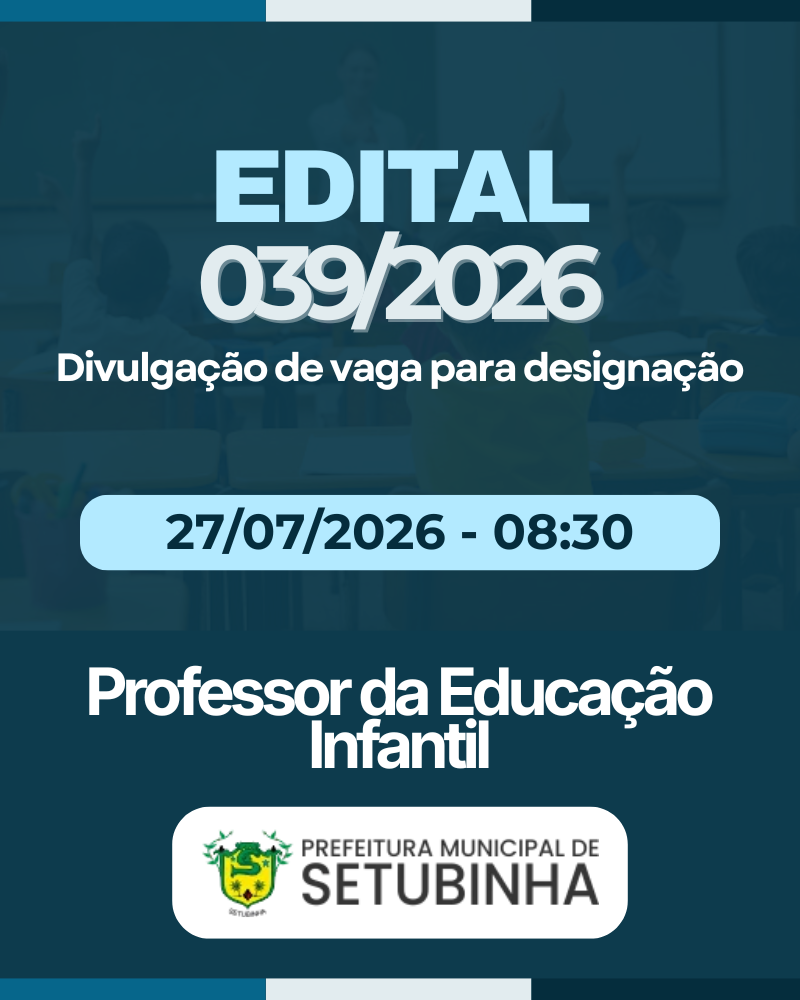 Edital 39/2026 – Divulgação de vaga para contratação