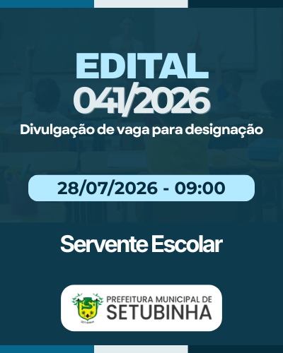 Edital 41/2026 – Divulgação de vaga para contratação