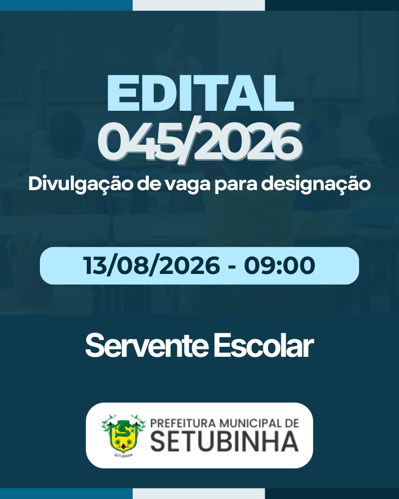 Edital 45/2026 – Divulgação de vaga para contratação