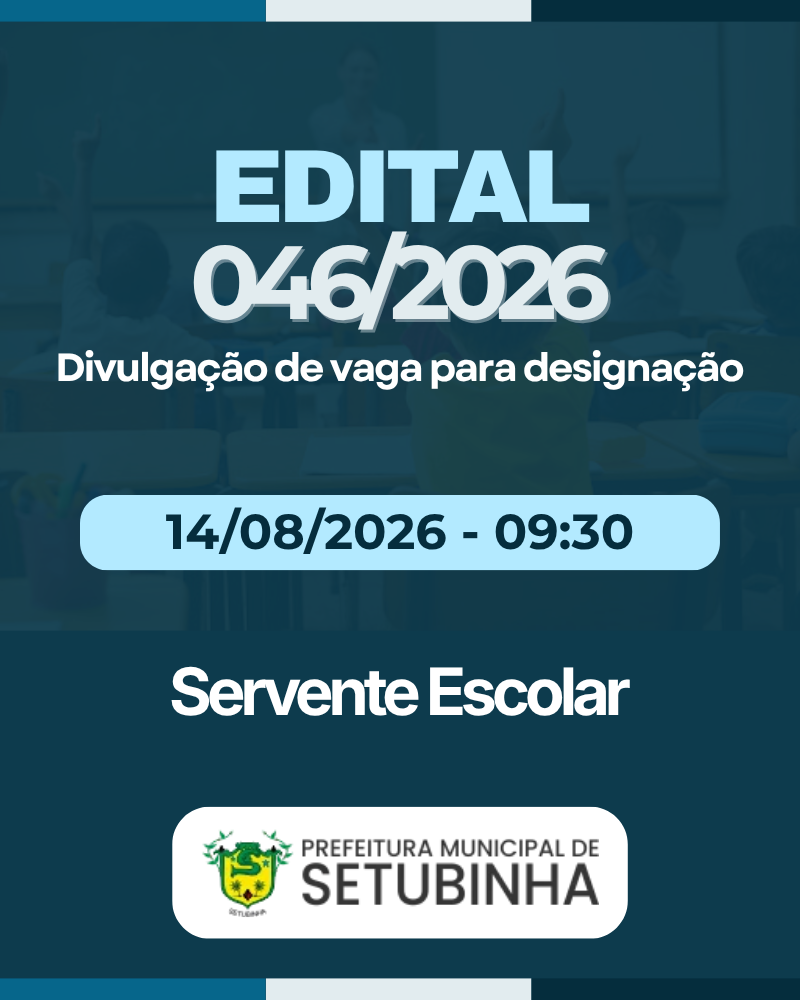 Edital 46/2026 – Divulgação de vaga para contratação