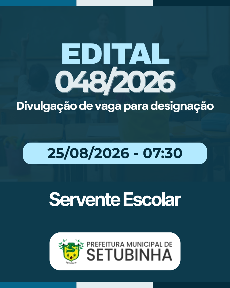 Edital 48/2026 – Divulgação de vaga para contratação
