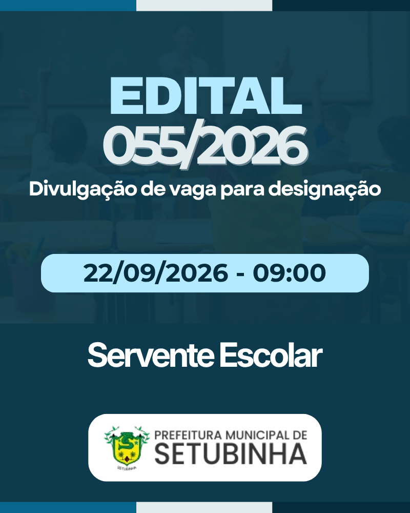 Edital 55/2026 – Divulgação de vaga para contratação