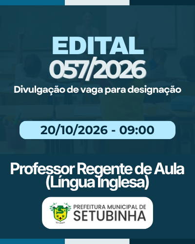 Edital 57/2026 – Divulgação de vaga para contratação
